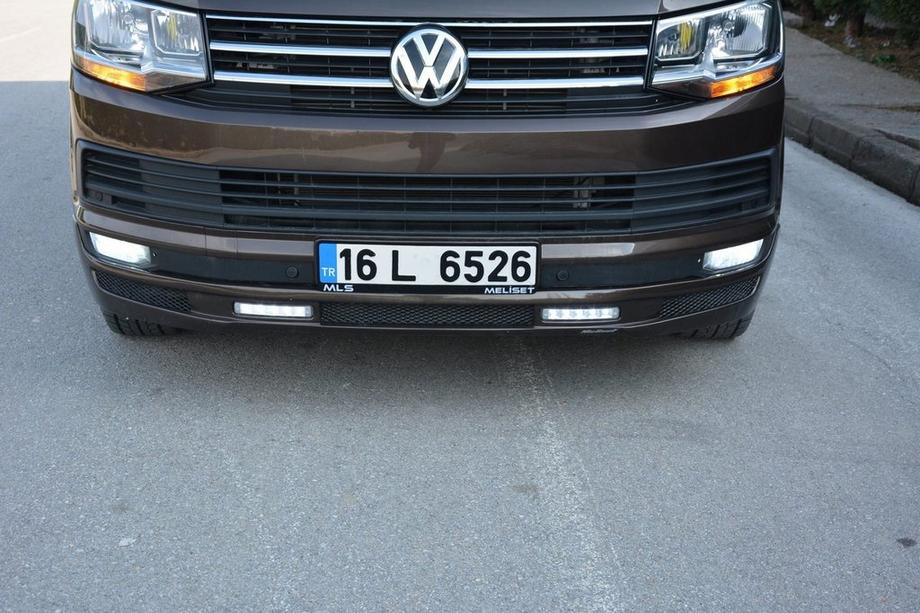 Volkswagen T6 2015-2024 рр. Накладка на передній бампер Sport 2-LED 2015-2018 (під фарбування) Фото 10