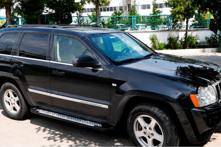 Jeep Grand Cherokee WK 2004-2010 рр. Бокові пороги Allmond Grey (2 шт., алюміній) Фото 1