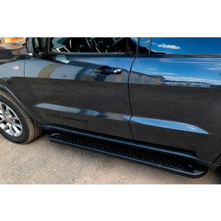 Бокові пороги Allmond Black (2 шт., алюміній) Jeep Grand Cherokee WK2 2010-2021 рр. фото 2
