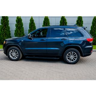 Бокові пороги Allmond Black (2 шт., алюміній) Jeep Grand Cherokee WK2 2010-2021 рр. фото 1