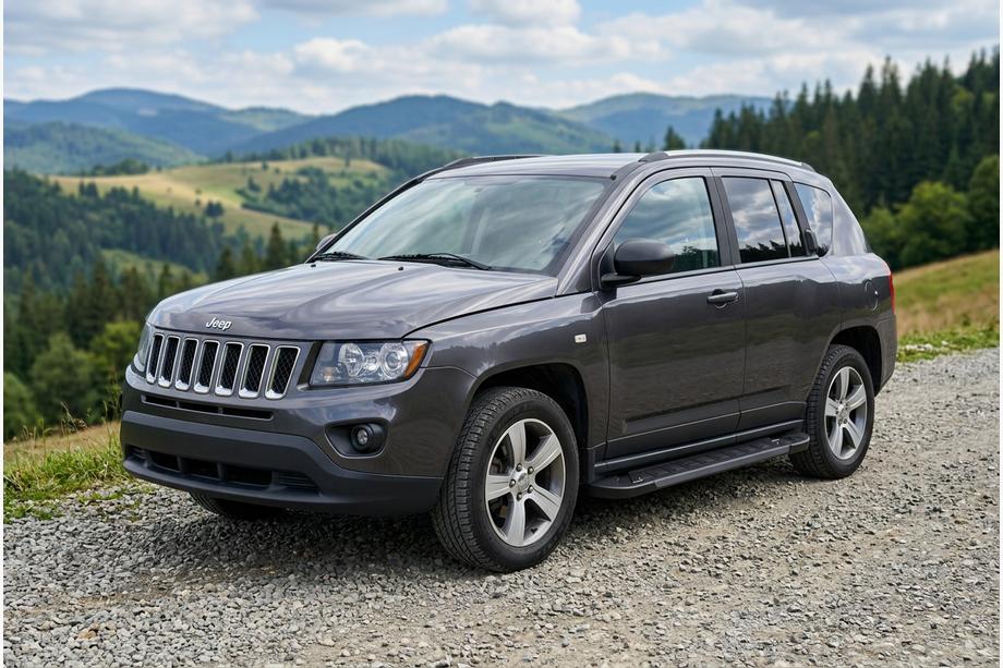 Jeep Compass 2006-2016 рр. Бокові пороги RedLine Black (2 шт., алюміній) Image