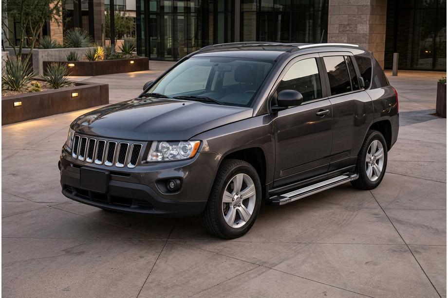 Jeep Compass 2006-2016 рр. Бокові пороги Rainbow (2 шт., алюміній) Image