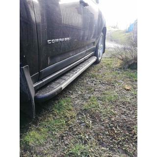 Бокові пороги Duru (2 шт., алюміній) Jeep Compass 2006-2016 рр. фото 2