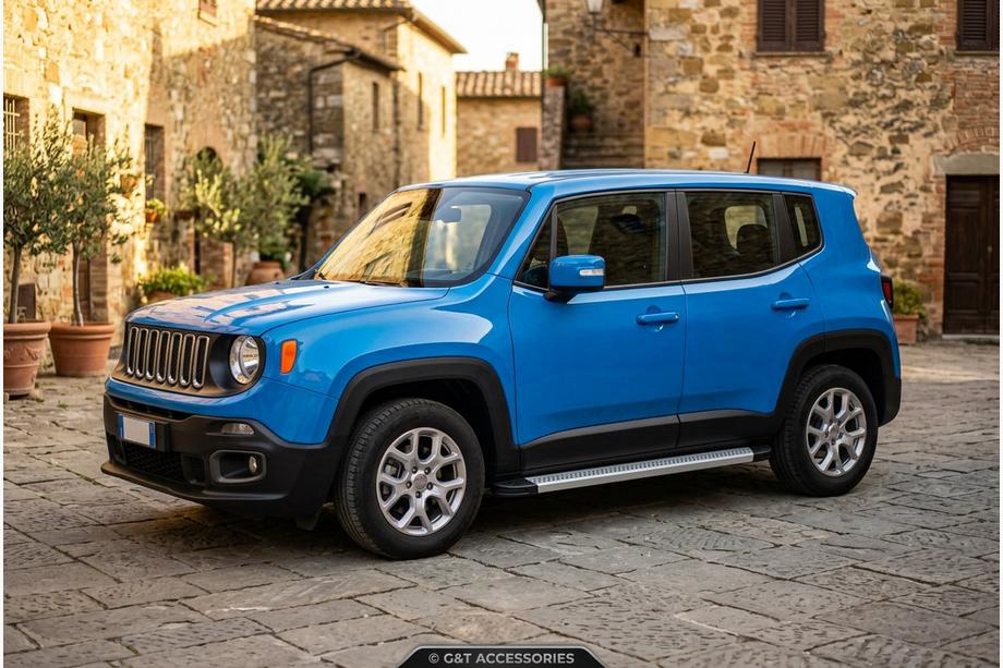 Jeep Renegade 2014- рр. Бокові пороги Maya V2 (2 шт., алюміній) Image