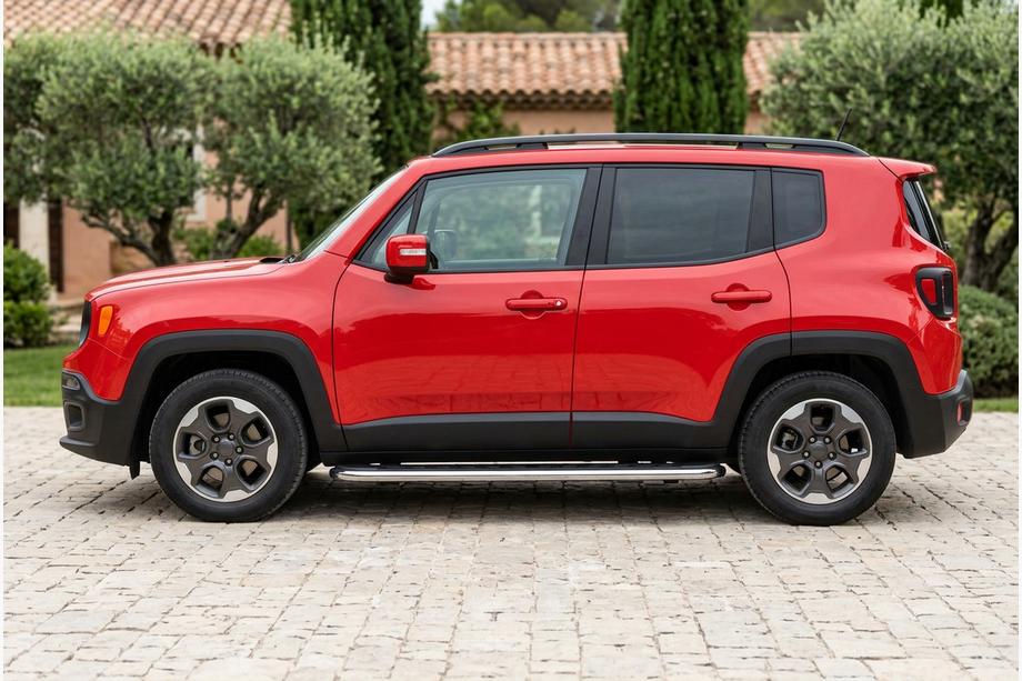 Jeep Renegade 2014- рр. Бокові пороги Maydos V1 (2 шт., алюміній ↗ нерж) Фото 1
