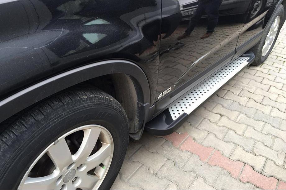 Kia Sorento II XM 2009-2014 рр. Бокові пороги Allmond Grey (2 шт., алюм.) Фото 3