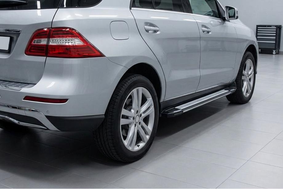 Mercedes GLE/ML class W166 2011-2018 рр. Бокові пороги Rainbow (2 шт., алюміній) Image