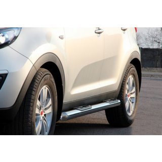 Бічні труби (2 шт., нерж.) Kia Sportage 2010-2015 рр. фото 4