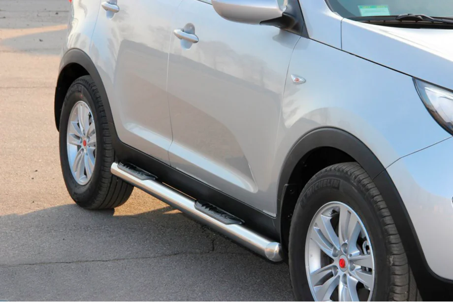 Kia Sportage 2010-2015 рр. Бічні труби (2 шт., нерж.) Фото 3