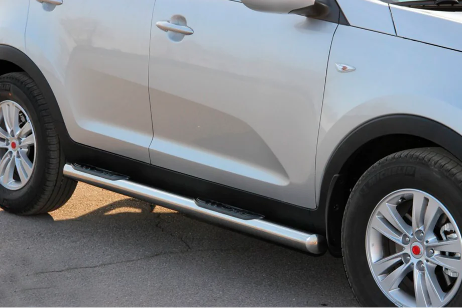 Kia Sportage 2010-2015 рр. Бічні труби (2 шт., нерж.) Фото 2
