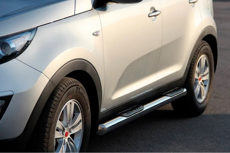 Kia Sportage 2010-2015 рр. Бічні труби (2 шт., нерж.) Фото 1
