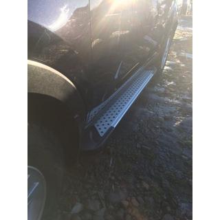 Бокові пороги Allmond Grey (2 шт., алюм.) Kia Sportage 2010-2015 рр. фото 3