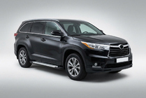 Toyota Highlander 2013-2019 рр. Бокові пороги Allmond Grey (2 шт., алюміній) фото 1