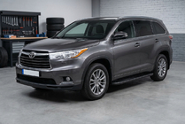 Toyota Highlander 2013-2019 рр. Бокові пороги Bosphorus Black (2 шт., алюміній) фото 1
