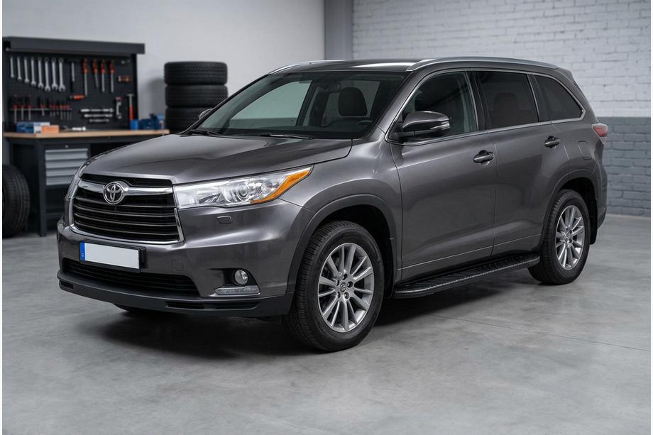 Toyota Highlander 2013-2019 рр. Бокові пороги Bosphorus Black (2 шт., алюміній) Image