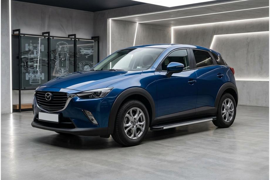 Mazda CX-3 2015- рр. Бокові пороги Maya V1 (2 шт., алюміній) Image