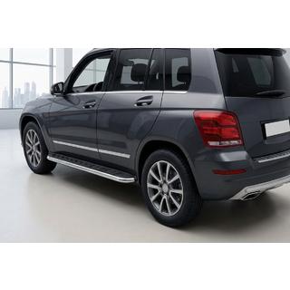 Бокові пороги Maydos V1 (2 шт., алюміній ↗ нерж) Mercedes GLK class X204 2008-2015 рр. фото 1