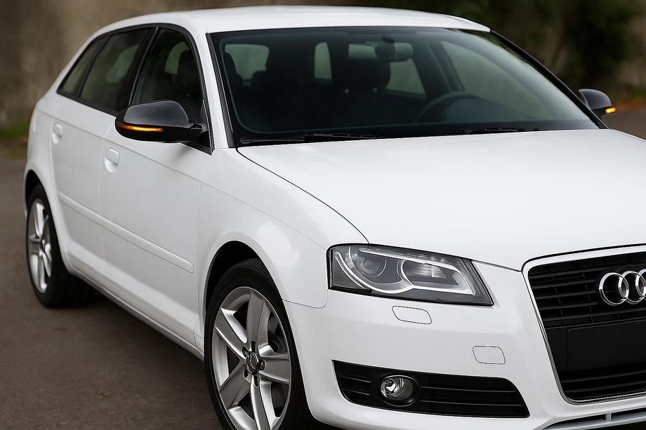 Audi A3 2003-2012 рр. Накладки на дзеркала 2008-2012 (2 шт., карбон) Image