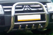 Mitsubishi Pajero Wagon IV 2006-2021 рр. Кенгурятник QT011 (нерж.) фото 3