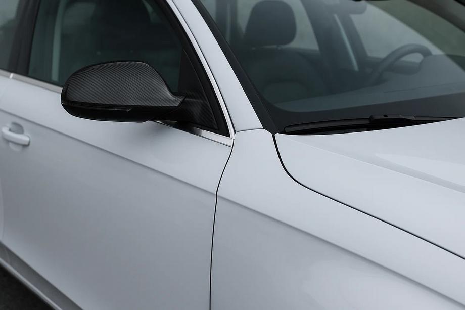 Audi A4 B8 2007-2015 рр. Накладки на дзеркала 2010-2015 (2шт, натуральний карбон) Фото 2