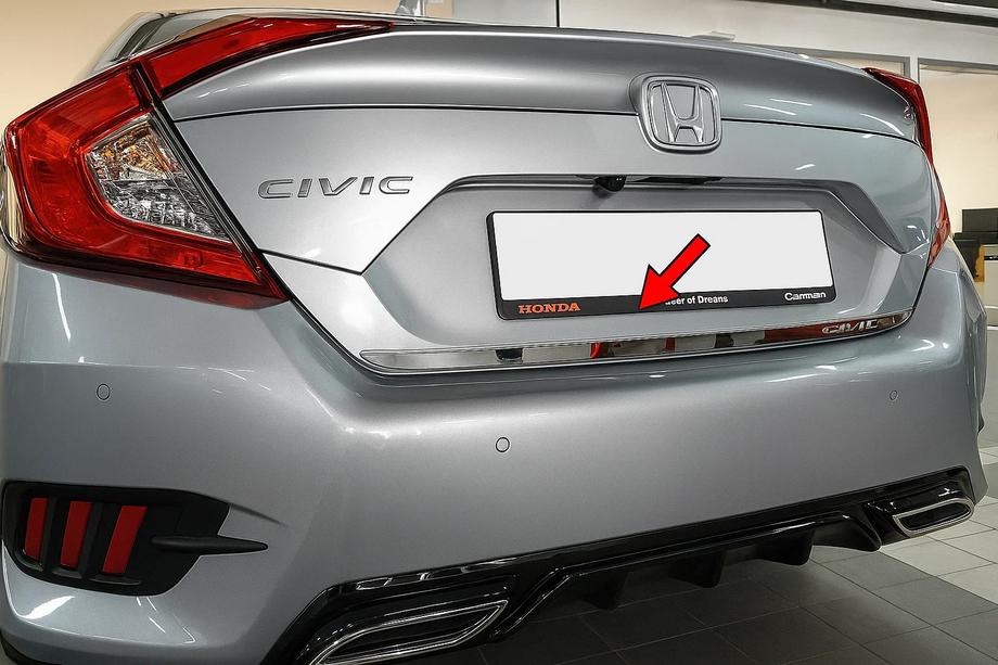 Honda Civic Sedan X 2016-2021 рр. Кромка багажника (нерж) Image