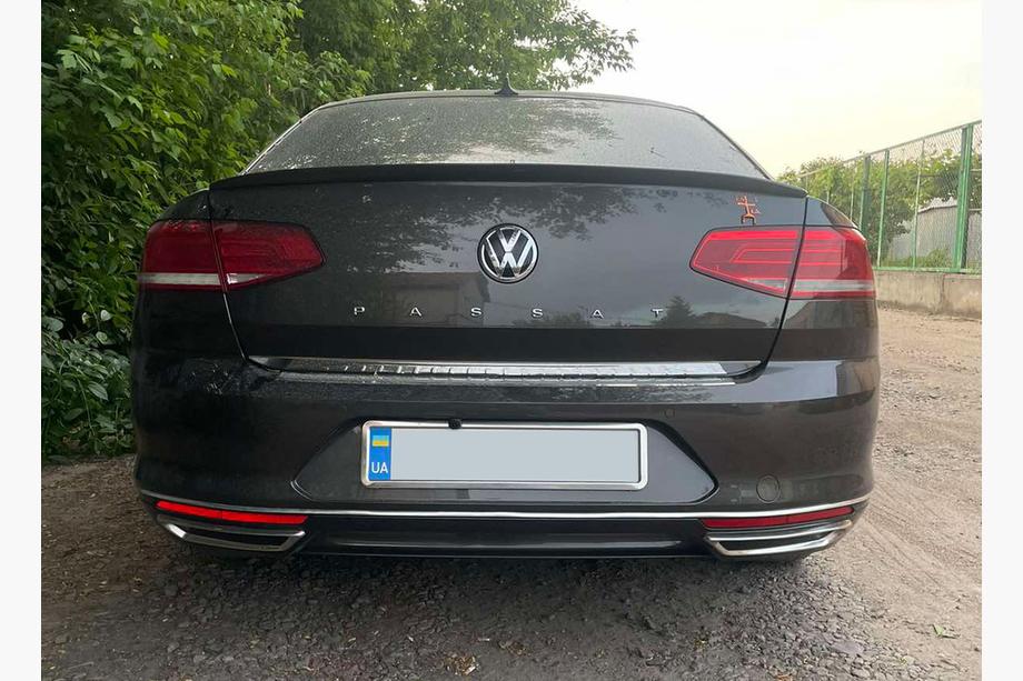Volkswagen Passat B8 2015-2023 рр. Кромка багажника SD (нерж) OmsaLine - Італійська нержавійка Фото 2