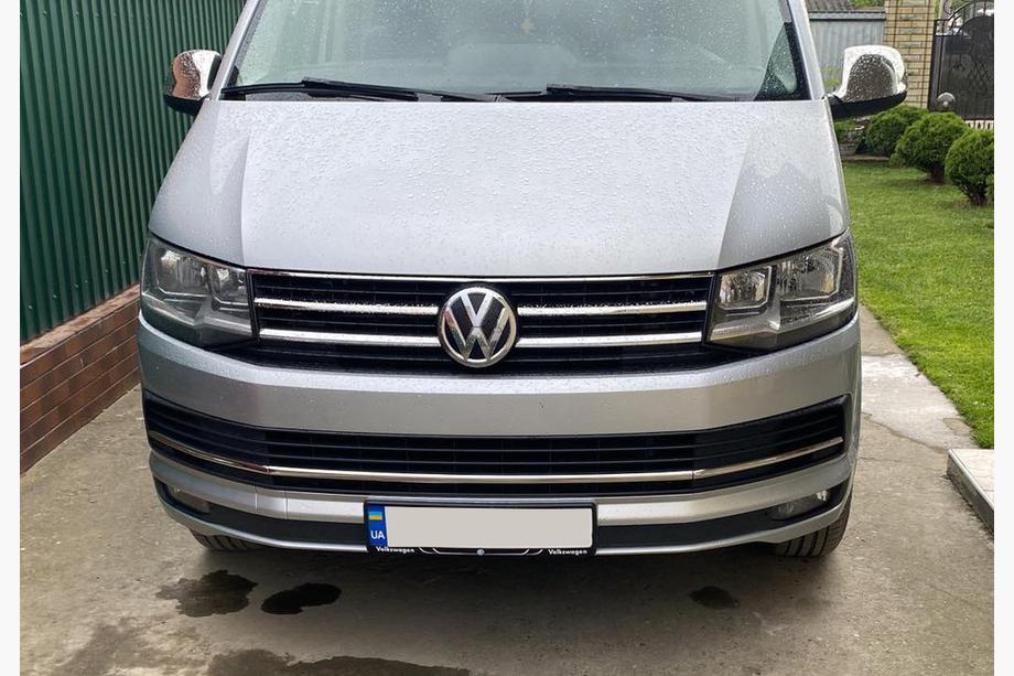 Volkswagen T6 2015-2024 рр. Накладки на решітку бампера 2015-2019 (3 шт, нерж) Фото 2