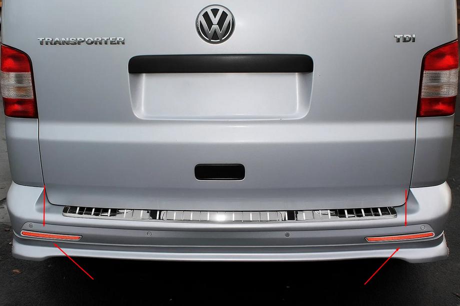 Volkswagen T6 2015-2024 рр. Накладка на задні рефлектори (2 шт., нерж) Фото 1