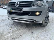 Volkswagen Amarok 2010-2022 рр. Передній вус подвійний Vegas 2010-2016 (нерж) фото 5