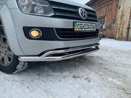 Volkswagen Amarok 2010-2022 рр. Передній вус подвійний Vegas 2010-2016 (нерж) фото 7
