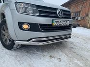 Volkswagen Amarok 2010-2022 рр. Передній вус подвійний Vegas 2010-2016 (нерж) фото 8