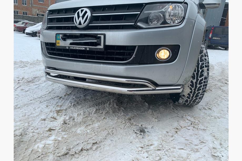 Volkswagen Amarok 2010-2022 рр. Передній вус подвійний Vegas 2010-2016 (нерж) d76/42 мм Фото 5