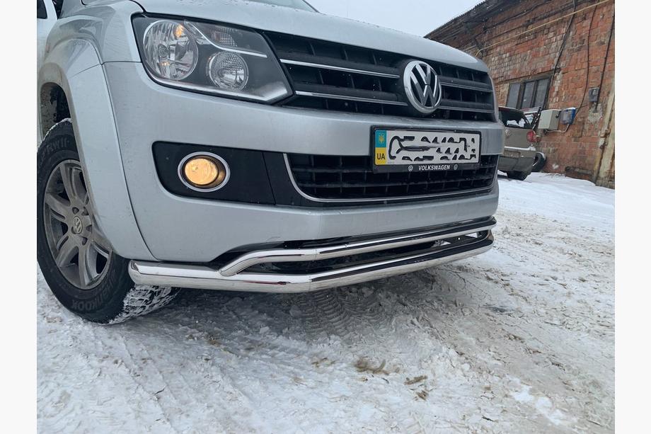 Volkswagen Amarok 2010-2022 рр. Передній вус подвійний Vegas 2010-2016 (нерж) d76/42 мм Фото 8