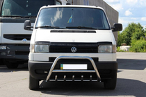 Volkswagen T4 Transporter 1990-2003 рр. Кенгурятник WT003 60мм (нерж) 50мм, з написом фото 11