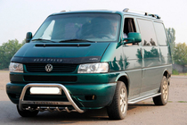 Volkswagen T4 Transporter 1990-2003 рр. Кенгурятник WT003 60мм (нерж) 50мм, з написом фото 12