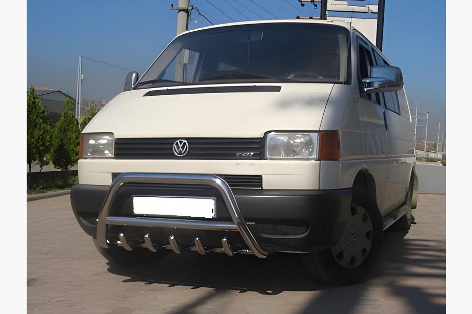 Volkswagen T4 Transporter 1990-2003 рр. Кенгурятник WT003 60мм (нерж) 50мм, без напису Фото 9
