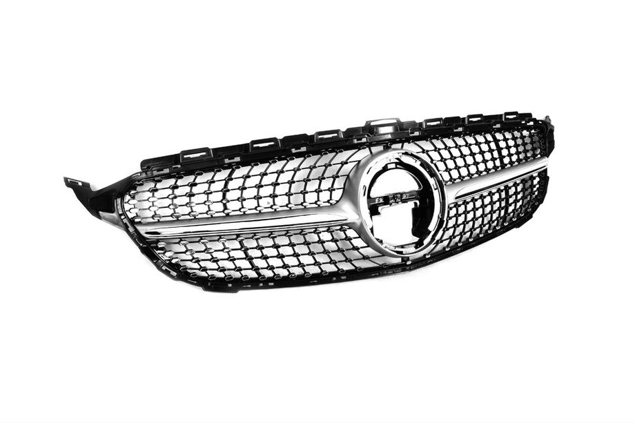 Mercedes C-class W205 2014-2021 рр. Передня решітка Diamond Silver (для Avantgarde/AMG-Line/C43 AMG) 2018+, з камерою Фото 15