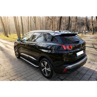 Бокові пороги Maydos V1 (2 шт., алюміній ↗ нерж) Peugeot 3008 2016-2023 рр. фото 1