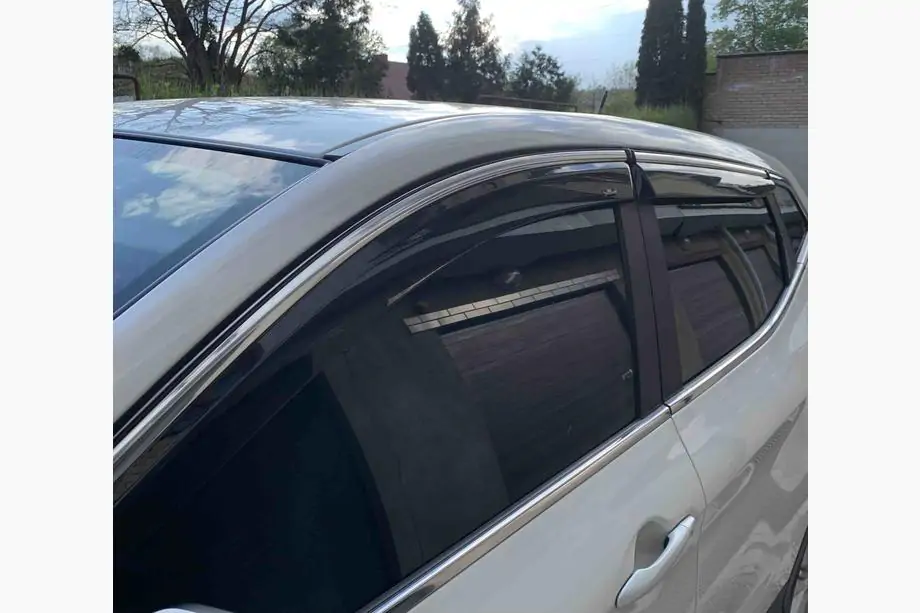 Nissan Qashqai 2014-2021 рр. Вітровики з хром молдингом (Niken, 4 шт) Фото 1