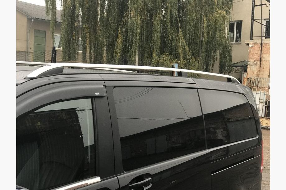Mercedes Viano 2004-2014 рр. Рейлінги сірі Skyport (суцільний метал) Довга база (EXTRALONG) Фото 5