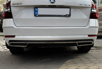 Skoda Octavia III A7 2013-2019 рр. Задній дифузор обведення (2013-2017, нержвавейка) фото 8