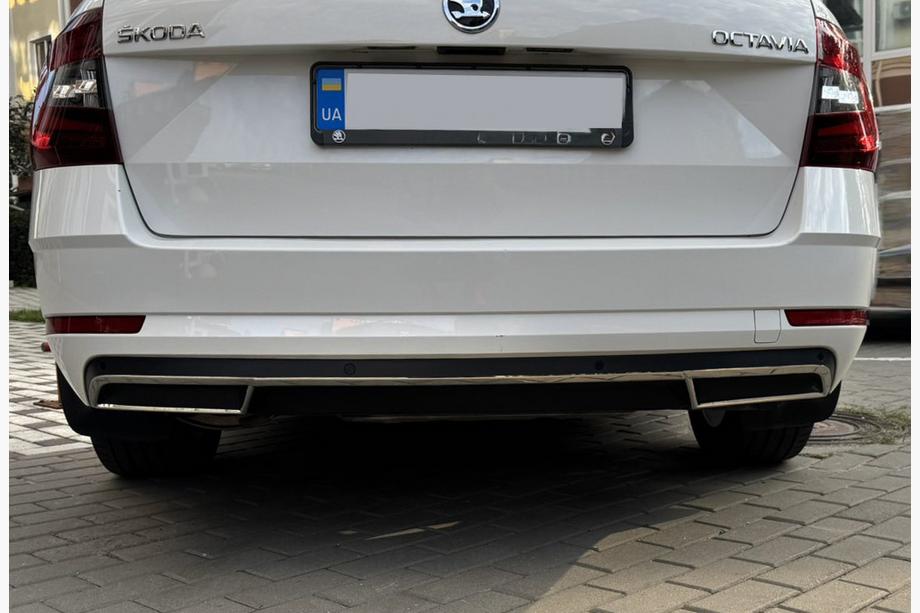 Skoda Octavia III A7 2013-2019 рр. Задній дифузор обведення (2013-2017, нержвавейка) Carmos - Турецька сталь Фото 8