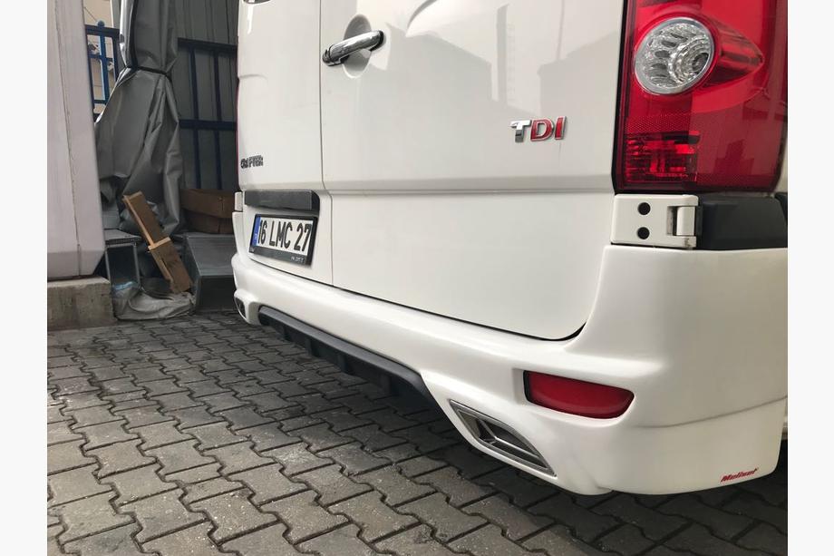 Volkswagen Crafter 2006-2016 рр. Накладка на задній бампер V2 (під фарбування) Фото 2