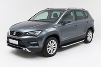 Seat Ateca 2016- рр. Бокові пороги Fullmond (2 шт., алюм.) фото 1