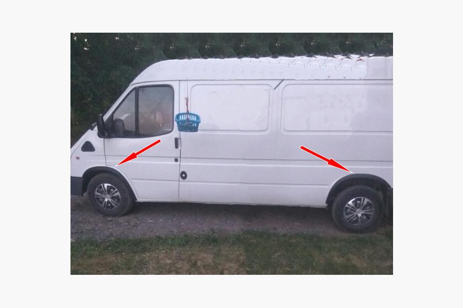 Ford Transit 1991-2000 рр. Накладки на арки (4 шт, чорні) Image