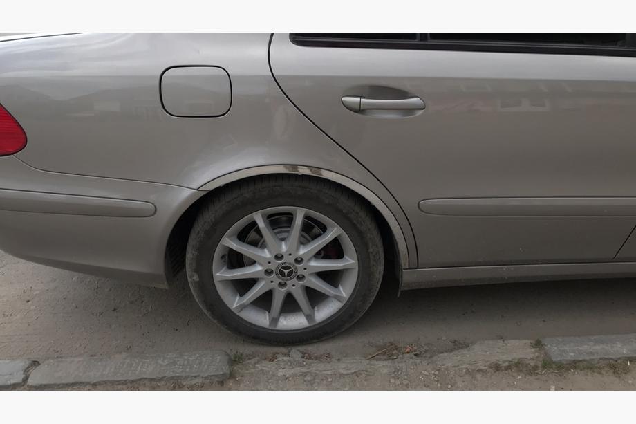 Mercedes E-class W211 2002-2009 рр. Накладки на арки (4 шт, нерж) Фото 3