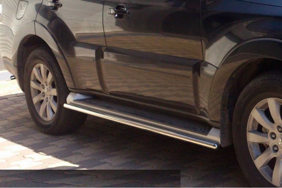 Mitsubishi Pajero Wagon III 1999-2006 рр. Бічні труби під рідний (2 шт., нерж.) Фото 2