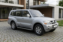 Mitsubishi Pajero Wagon III 1999-2006 рр. Бокові пороги Maydos V1 (2 шт., алюміній ↗ нерж) фото 1