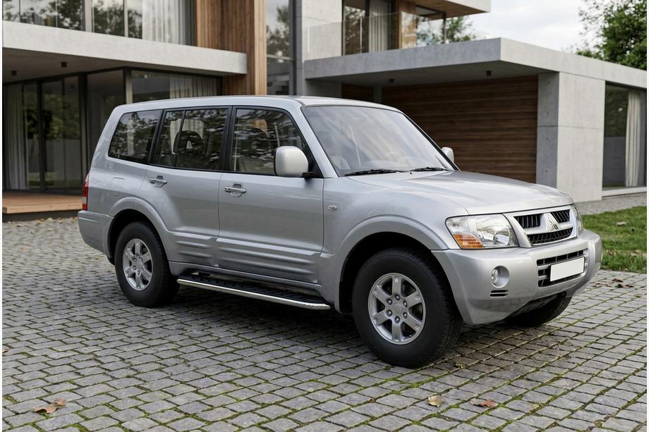Mitsubishi Pajero Wagon III 1999-2006 рр. Бокові пороги Maydos V1 (2 шт., алюміній ↗ нерж) Image