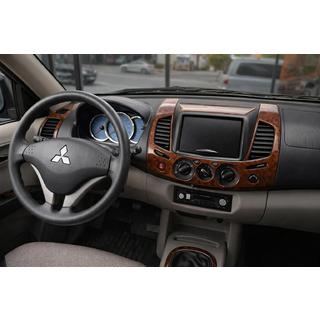 Накладки на панель (13 деталей) Mitsubishi L200 2006-2015 рр. фото 1